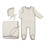 Sherpa/Velour Stitch Collection- Brown/Ivory
