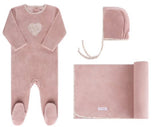 Mauve Velour Heart Set