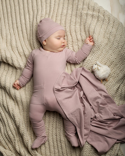 Cuddle & Coo Pink Ribbed pocket Stretchie 3PC Set