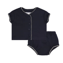 Load image into Gallery viewer, Little Parni Navy Milano Tank and Cardigan Set