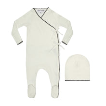 Load image into Gallery viewer, Little Parni Ivory Ribbed Baby Stretchy +Beanie