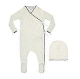 Little Parni Ivory Ribbed Baby Stretchy +Beanie