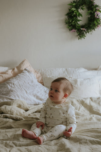 Mema Knits Cream Floral 2 PC Set