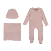 Load image into Gallery viewer, Cuddle &amp; Coo Pink Ribbed pocket Stretchie 3PC Set