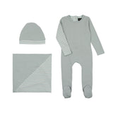 Cuddle & Coo Blue Striped Back Stretchie 3PC Set