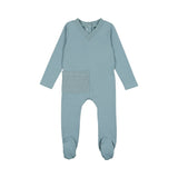 Cuddle & Coo Blue Ribbed Pocket Stretchie + Beanie