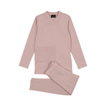 Load image into Gallery viewer, Cuddle &amp; Coo Pink Ribbed Pocket Pajamas