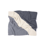 Blue Chunky Knit Striped Blanket