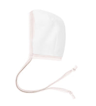 Load image into Gallery viewer, Velour Stitching Ivory &amp; Pink Footie &amp; Bonnet