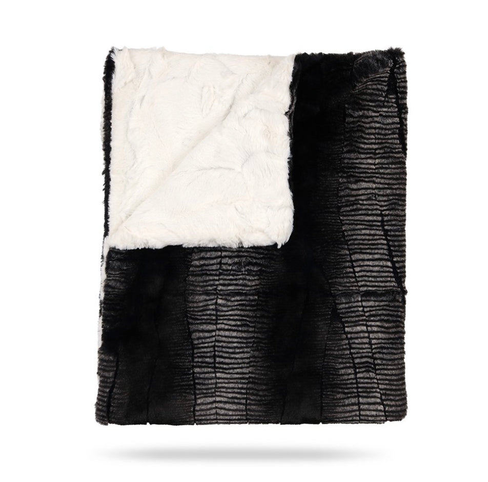 Black Stone Lux Fur Blanket