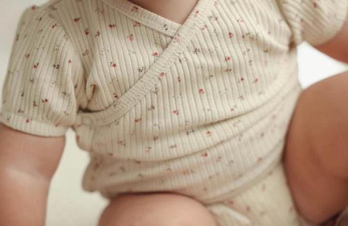 Lil Legs Side Snap Rib Romper Garden