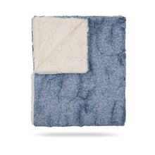 Load image into Gallery viewer, Peluche Blue Wash &amp; Natural Heather Lux Fur Blanket