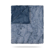 Load image into Gallery viewer, Peluche Blue wash &amp; Denim Heather Lux Fur Blanket