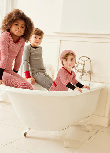 Red/Ivory Skinny Striped Stretchy