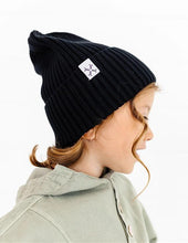 Load image into Gallery viewer, Black Ribbed Cuff Beanie