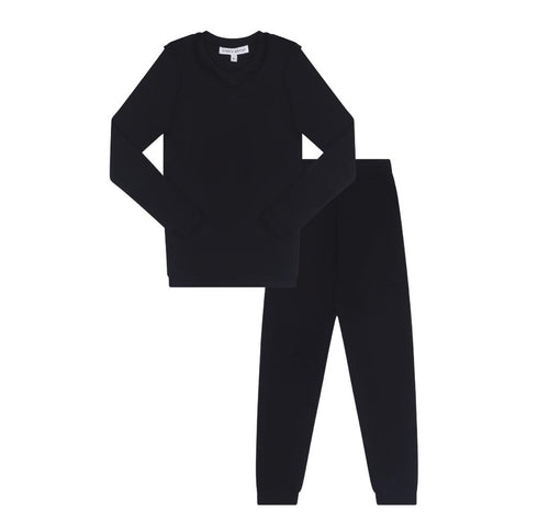 Parni Black V-Neck Pajamas
