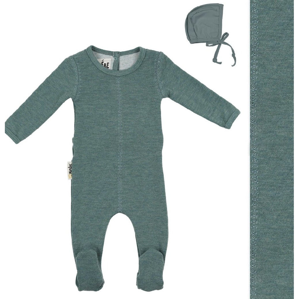 Heather Teal Stitch Footie Collection