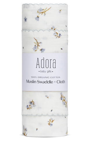 Adora Floral Boys Swaddle & Cloth