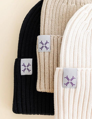 Black Ribbed Cuff Beanie