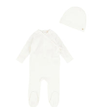 Load image into Gallery viewer, Brushed White Wrapover Footie &amp; Beanie