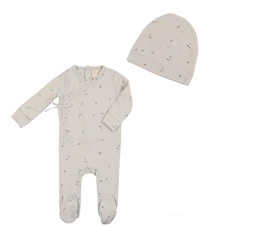 Lil Legs Printed Wrapover Clover Footie