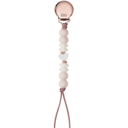 Adora Blush Heart Pacifier Clip