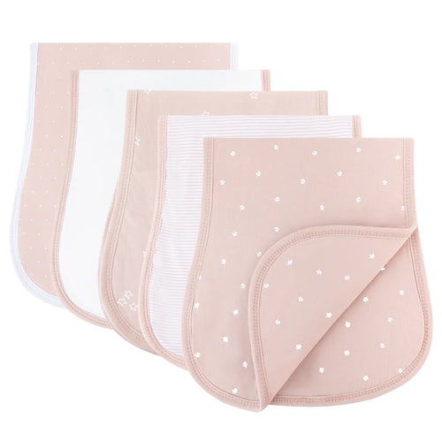 Ely's & Co Absorbant Burp Cloth 5 Pk Pink Tulip Collection