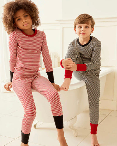 Red/Ivory Striped Pajamas