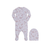 Parni Pink Toile Footie & Beanie