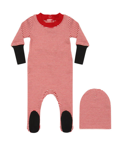 Red/Ivory Skinny Striped Stretchy