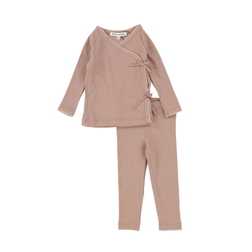 Little Parni Pink Ribbed 3PC Baby Set