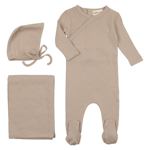 Mema Knits Oatmeal Pointelle 3 PC Set