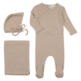 Mema Knits Oatmeal Pointelle 3 PC Set