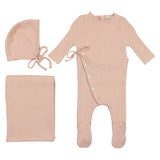 Mema Knits Old Rose Textured Knit 3 PC Set