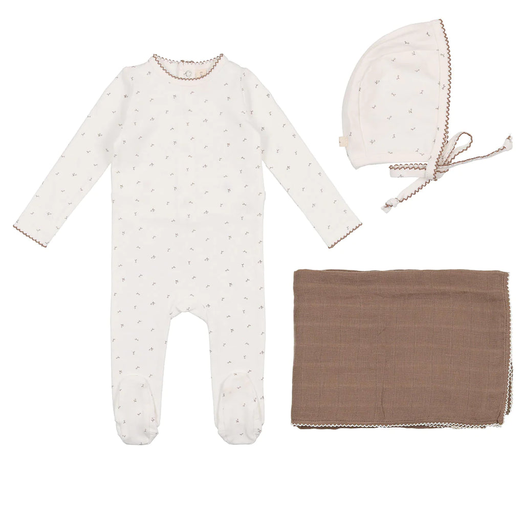 Lil Legs Taupe Scallop Edged 3PC Set
